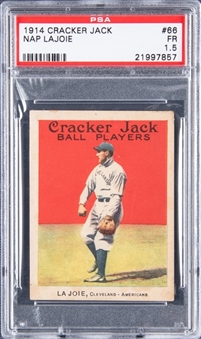 1914 Cracker Jack #66 Nap Lajoie – PSA FR 1.5